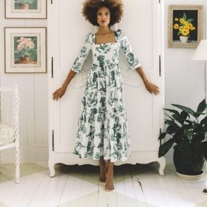 Cara Cara green toile dress